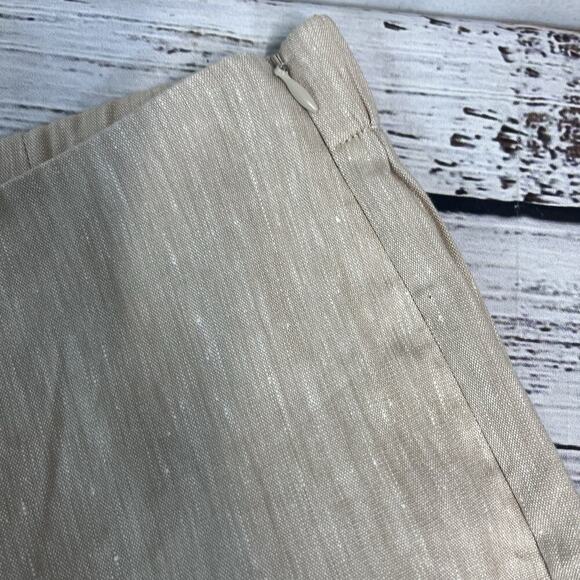 J. Jill Linen Stretch Pants size Medium Tan Causal Beach Summer Cruise Comfort - Picture 4 of 11